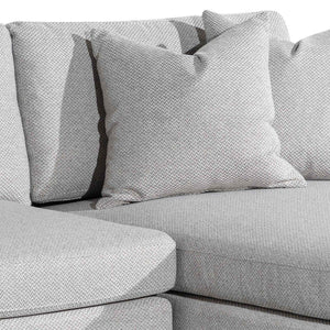 Grey Three-Seater Right Chaise Fabric Sofa