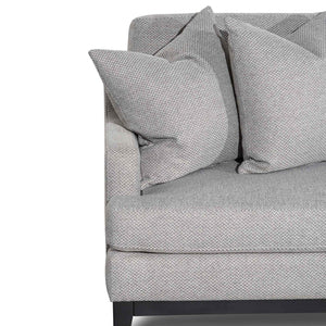 Grey Three-Seater Right Chaise Fabric Sofa