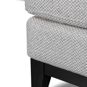 Grey Three-Seater Right Chaise Fabric Sofa