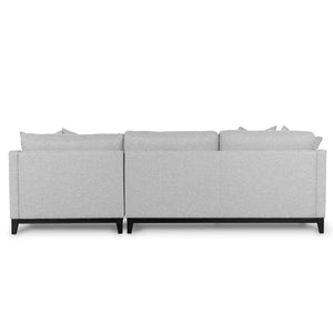 Grey Three-Seater Right Chaise Fabric Sofa