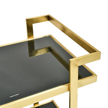 Load image into Gallery viewer, Gold Base Bar Cart with Tempered Glass