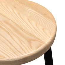 Load image into Gallery viewer, Black Frame Bar Stool with Natural Timber Seat