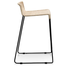 Load image into Gallery viewer, Black Frame Bar Stool with Natural Cord Seat