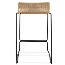 Load image into Gallery viewer, Black Frame Bar Stool with Natural Cord Seat