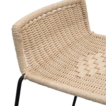 Load image into Gallery viewer, Black Frame Bar Stool with Natural Cord Seat