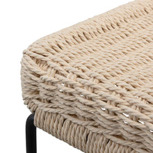 Load image into Gallery viewer, Black Frame Bar Stool with Natural Cord Seat