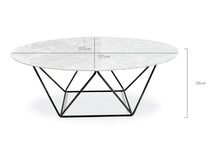 Load image into Gallery viewer, Round Marble Coffee Table with Black Base