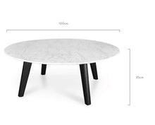 Load image into Gallery viewer, Marble Coffee Table with Black Legs