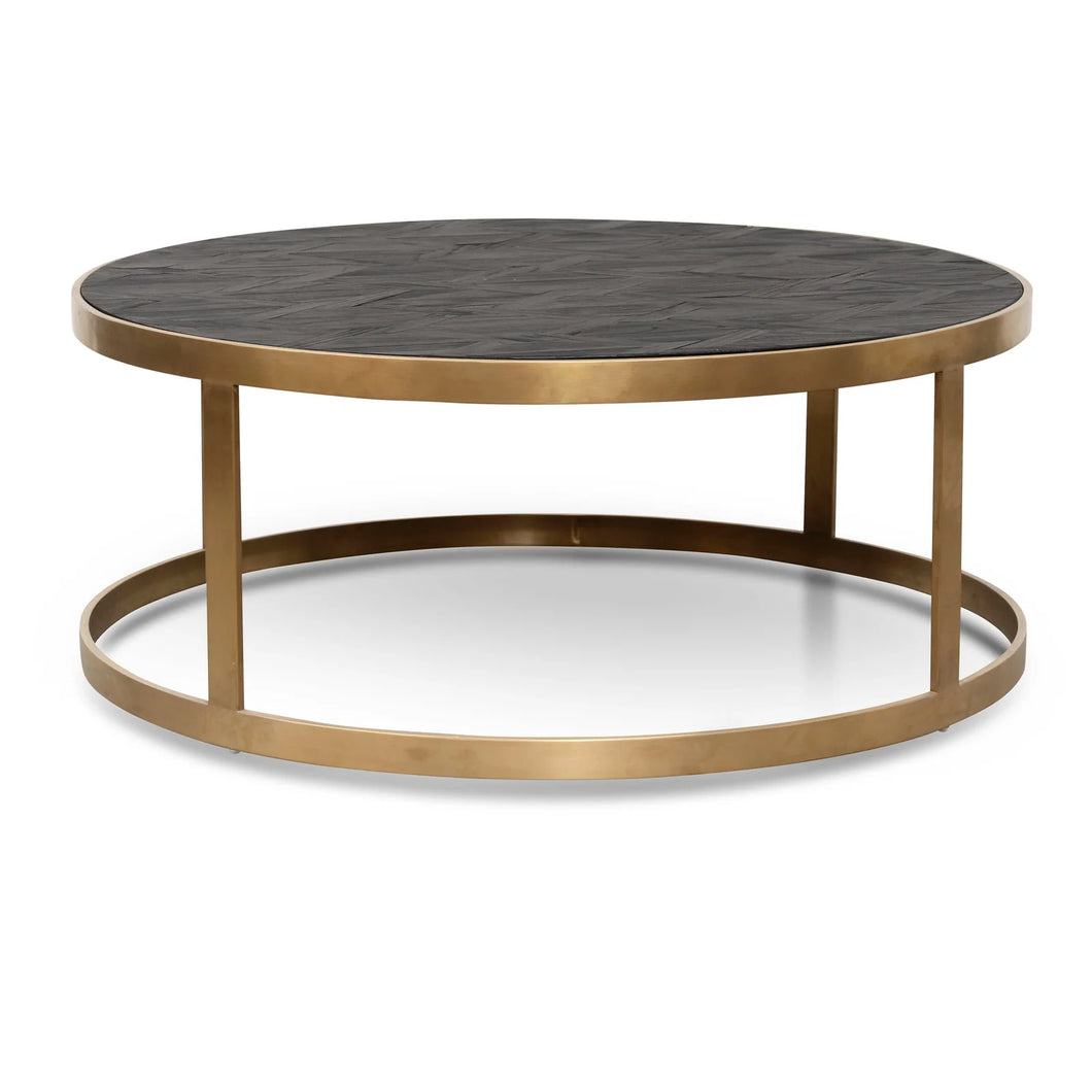 Black Coffee Table with Golden Base