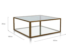 Load image into Gallery viewer, Glass Coffee Table with Gold Base