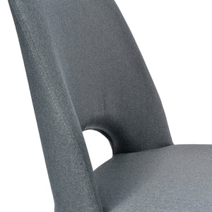 Gunmetal Grey Fabric Dining Chair