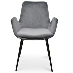 Dark Grey Velvet Dining Chair (Set of 2)