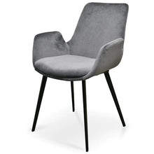 Load image into Gallery viewer, Dark Grey Velvet Dining Chair (Set of 2)