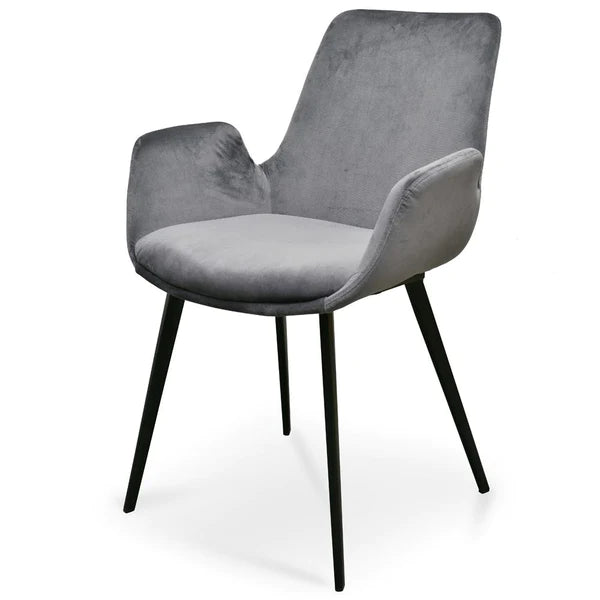 Dark Grey Velvet Dining Chair (Set of 2)
