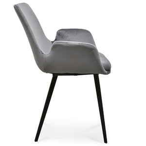 Dark Grey Velvet Dining Chair (Set of 2)