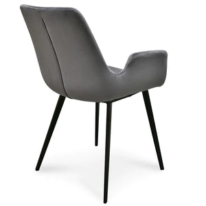 Dark Grey Velvet Dining Chair (Set of 2)