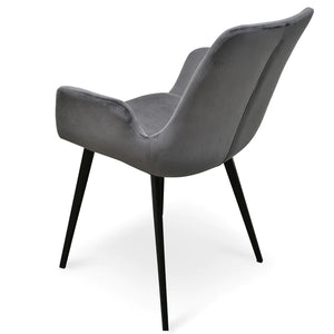 Dark Grey Velvet Dining Chair (Set of 2)