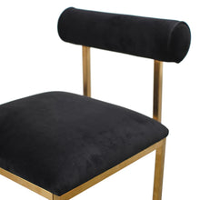 Load image into Gallery viewer, Black Velvet Dining Chair with Brushed Gold Base