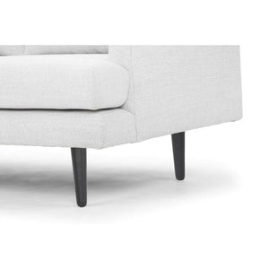 Light Textured Grey Three-Seater Sofa with Black Legs