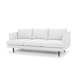 Light Textured Grey Three-Seater Sofa with Black Legs