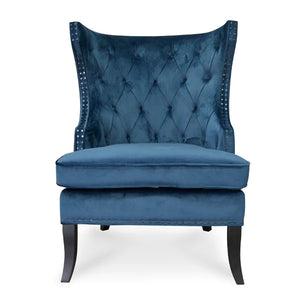 Navy Blue Velvet Armchair