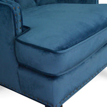 Load image into Gallery viewer, Navy Blue Velvet Armchair