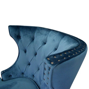 Navy Blue Velvet Armchair