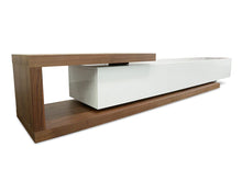 Load image into Gallery viewer, Walnut &amp; White Entertainment Unit