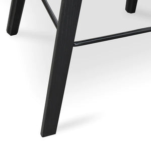 Black Frame Bar Stool with Black Plastic Seat