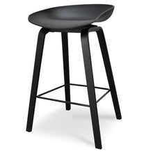 Load image into Gallery viewer, Black Frame Bar Stool with Black Plastic Seat