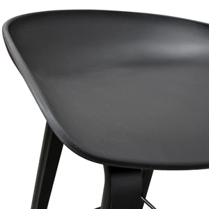 Black Frame Bar Stool with Black Plastic Seat