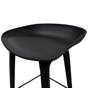 Black Frame Bar Stool with Black Plastic Seat