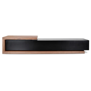 Walnut & Matt Black Extendable Entertainment Unit