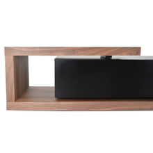 Load image into Gallery viewer, Walnut &amp; Matt Black Extendable Entertainment Unit