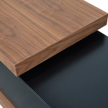 Load image into Gallery viewer, Walnut &amp; Matt Black Extendable Entertainment Unit