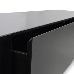 Walnut & Matt Black Extendable Entertainment Unit