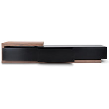 Load image into Gallery viewer, Walnut &amp; Matt Black Extendable Entertainment Unit