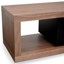 Load image into Gallery viewer, Walnut &amp; Matt Black Extendable Entertainment Unit