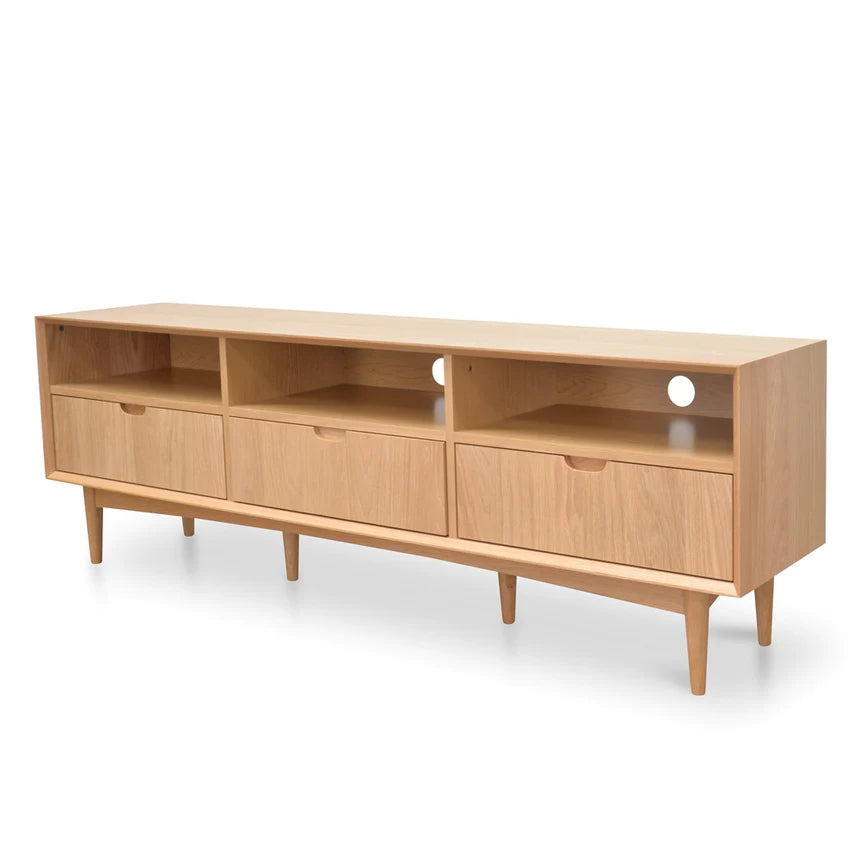 Natural Scandinavian Entertainment Unit with Three Drawers