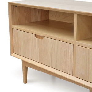 Natural Scandinavian Entertainment Unit with Three Drawers