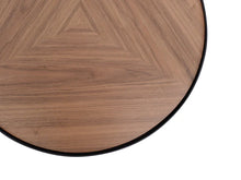 Load image into Gallery viewer, Round Coffee Table with Walnut Top and Black Frame - Small