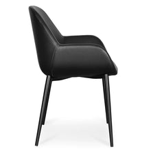 Load image into Gallery viewer, Black PU Dining Chair with Black Legs