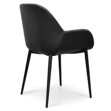 Load image into Gallery viewer, Black PU Dining Chair with Black Legs