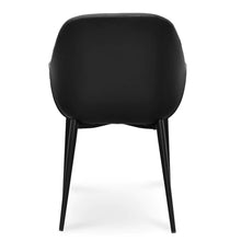 Load image into Gallery viewer, Black PU Dining Chair with Black Legs