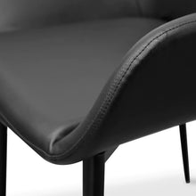 Load image into Gallery viewer, Black PU Dining Chair with Black Legs