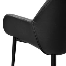 Load image into Gallery viewer, Black PU Dining Chair with Black Legs