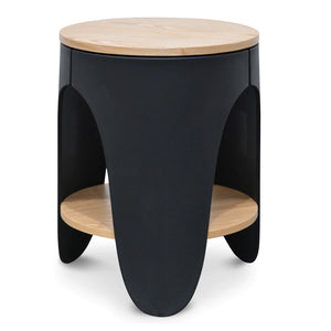 Natural & Black Side Table