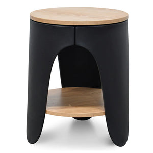 Natural & Black Side Table