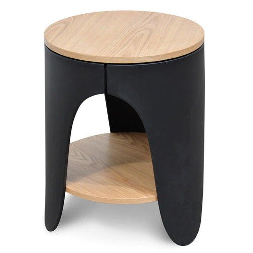 Natural & Black Side Table