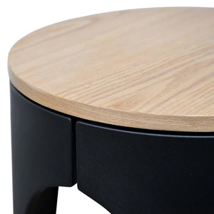 Natural & Black Side Table